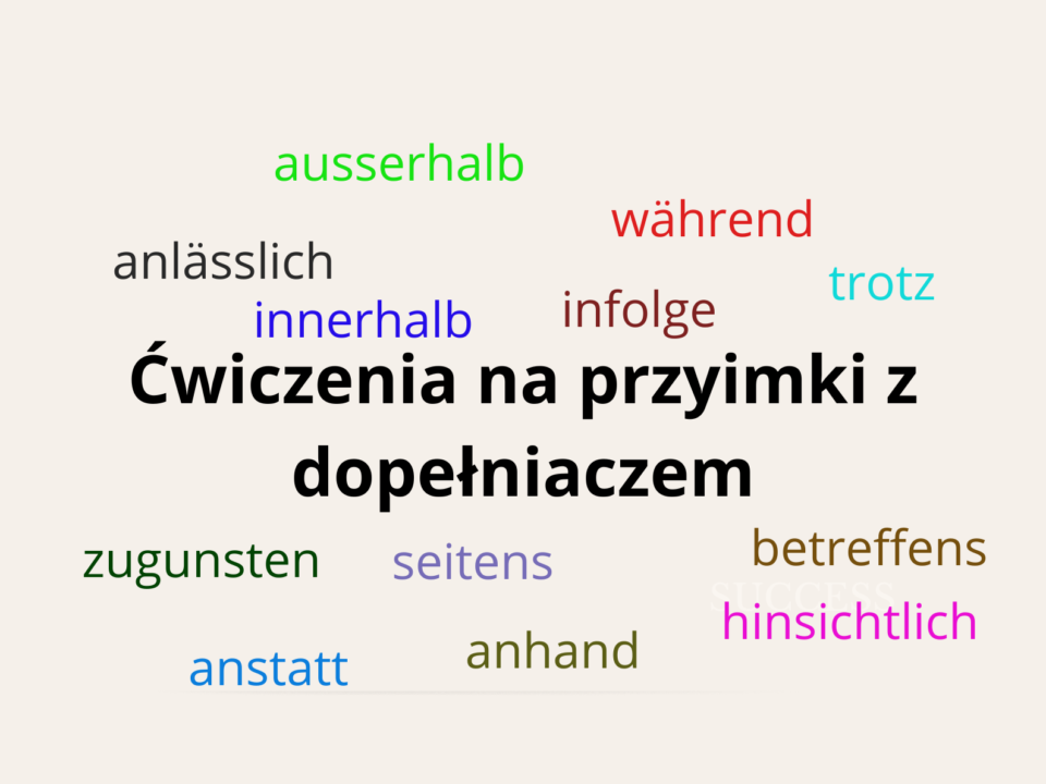 Ćwiczenia na przyimki z dopełniaczem